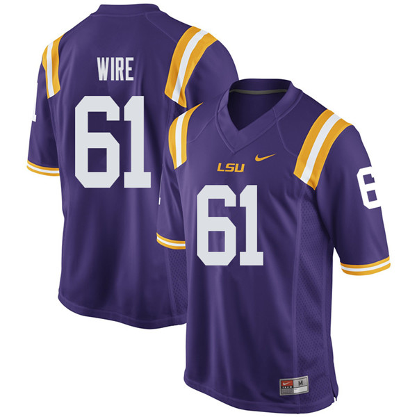 Men #61 Cameron Wire LSU Tigers College Football Jerseys Sale-Purple